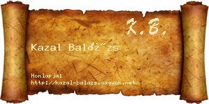 Kazal Balázs névjegykártya