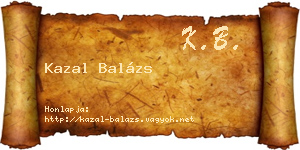 Kazal Balázs névjegykártya
