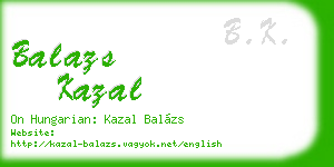balazs kazal business card