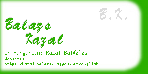 balazs kazal business card